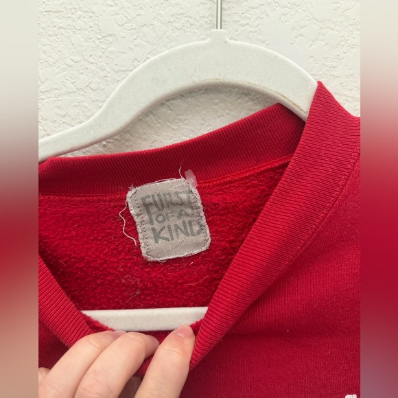 Furst of a Kind KU Kansas University Crystal Star Crewneck XL Reworked - Picture 2 of 3